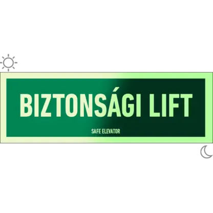 Biztonsági lift matrica / tábla (felirat)