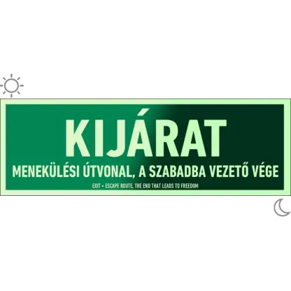 menekülési útvonal szabadba vezető vége matrica / tábla (felirat)