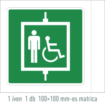 Menekülési felvonó matrica / tábla (piktogram)