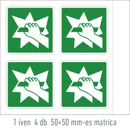 A hozzáféréshez törje be! matrica / tábla (ISO 7010-E008 piktogram)