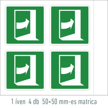 Nyitáshoz nyomja meg az ajtó jobb oldalát! matrica / tábla (ISO 7010-E023 piktogram)