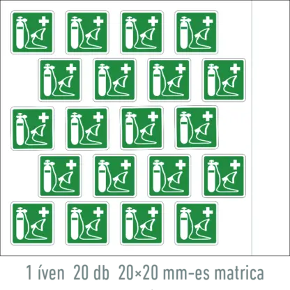 Oxigén lélegeztető matrica / tábla (ISO 7010-E028 piktogram)