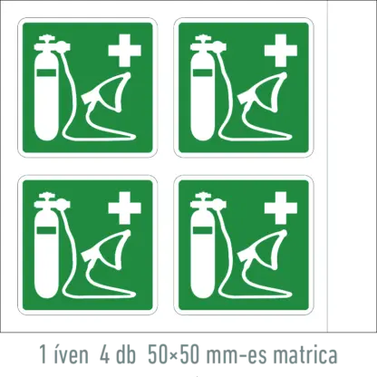 Oxigén lélegeztető matrica / tábla (ISO 7010-E028 piktogram)