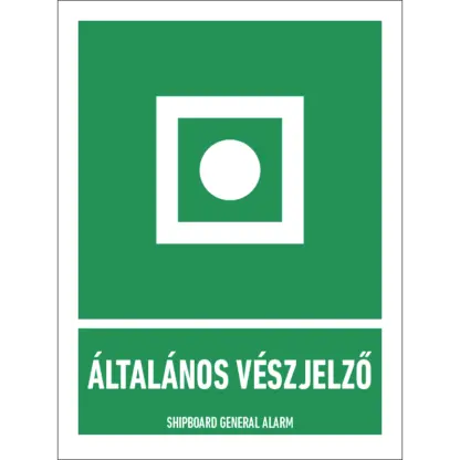 Általános vészjelző matrica / tábla (ISO 7010-E031 piktogram + felirat)
