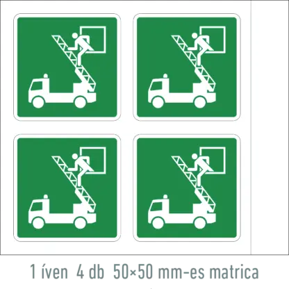 Mentési ablak matrica / tábla (ISO 7010-E017 piktogram)