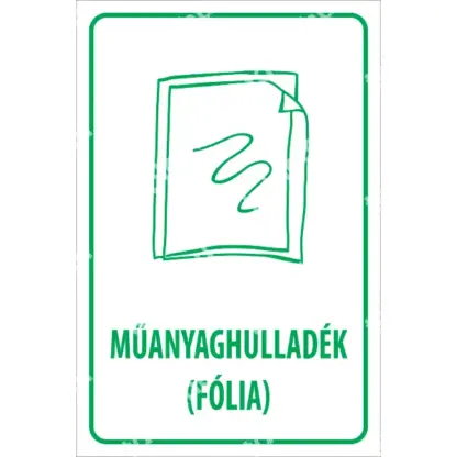 Műanyag hulladék (fólia) matrica