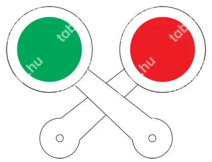 Jelzőtárcsa (vörös fényvisszavető/zöld fényvisszavető)