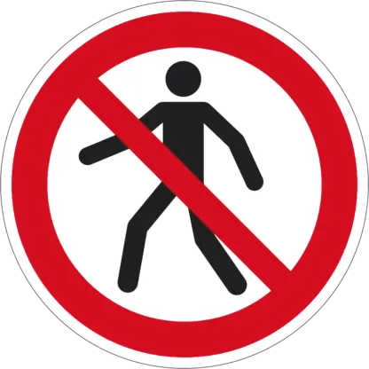 Gyalogosok számára tilos! padlójelölő (ISO 7010-P004 piktogram)