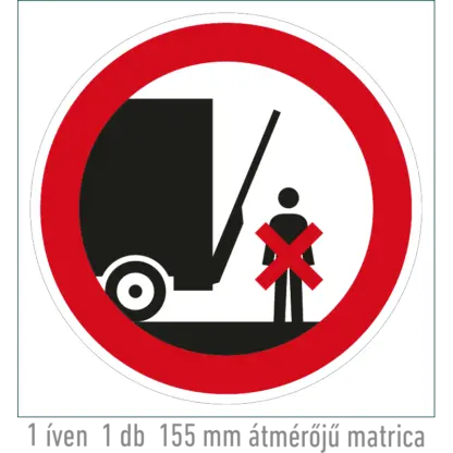 Emelőfal alatt tartózkodni tilos! matrica (piktogram)