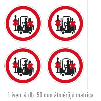 Személyt szállítani tilos! matrica (piktogram)