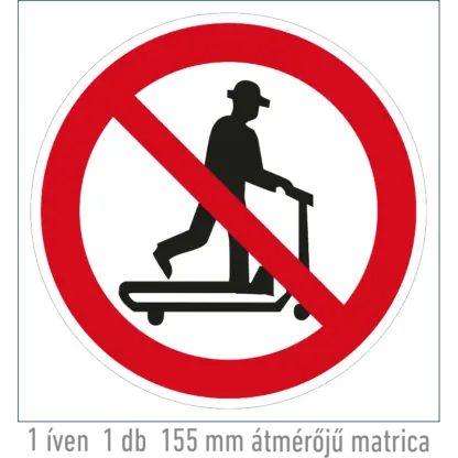 Anyagmozgató gépen közlekedni tilos! matrica (piktogram)