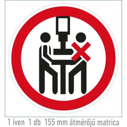 A présgépet csak egy személy kezelheti! matrica (piktogram)