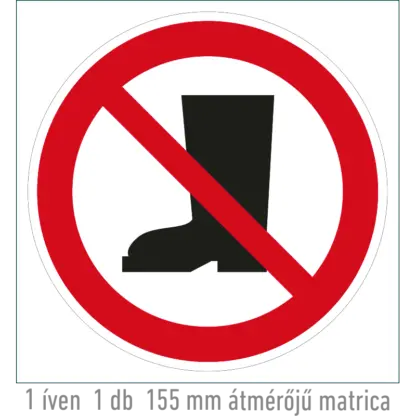 Védőlábbelivel belépni tilos! matrica (piktogram)