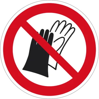 Védőkesztyű használata tilos! matrica (ISO 7010-P028 piktogram)