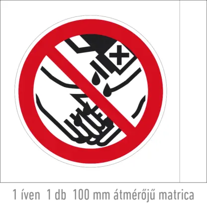 Oldószerrel kezet mosni tilos! matrica (piktogram)
