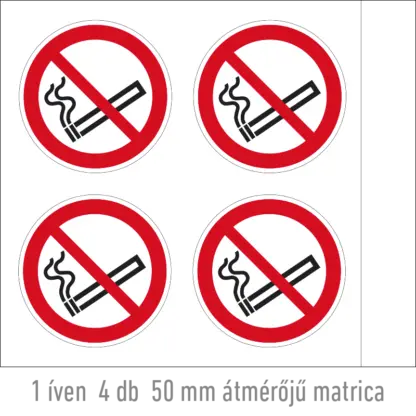 Dohányozni tilos! matrica (ISO 7010-P002 piktogram) (belülről ragasztható)