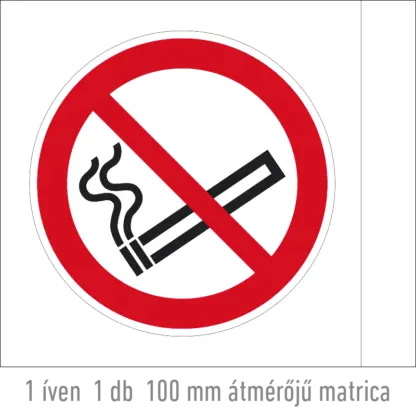 Dohányozni tilos! matrica (ISO 7010-P002 piktogram) (belülről ragasztható)