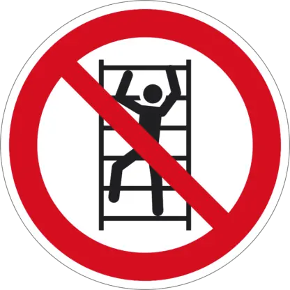 A polcra felmászni tilos! matrica (ISO 7010-P009 piktogram)