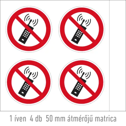 Mobileszközt használni tilos! matrica (ISO 7010-P013 piktogram)