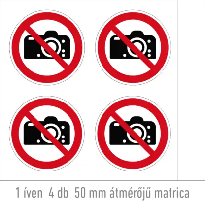 Fényképezni tilos! matrica (ISO 7010-P029 piktogram)