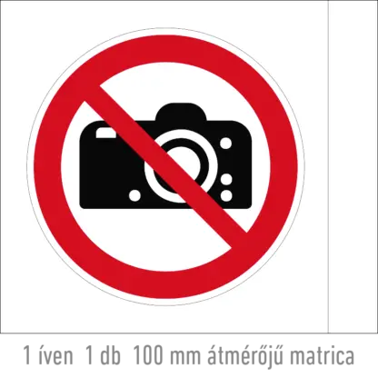 Fényképezni tilos! matrica (ISO 7010-P029 piktogram)