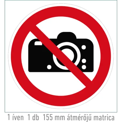 Fényképezni tilos! matrica (ISO 7010-P029 piktogram)