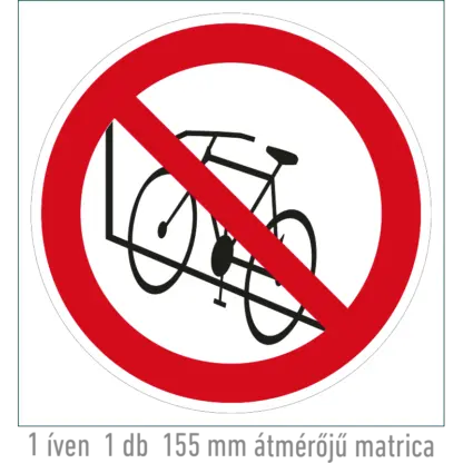 Kerékpárt a falhoz támasztani tilos! matrica (piktogram)
