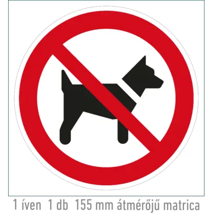 Kutyát bevinni tilos! matrica (ISO 7010-P021 piktogram)