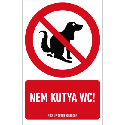 Nem kutya WC! matrica / tábla (piktogram + felirat)
