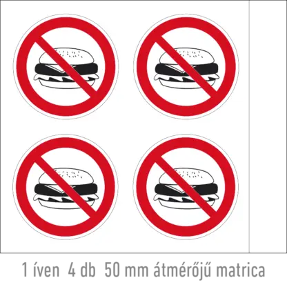 Ételt bevinni tilos! matrica (piktogram)