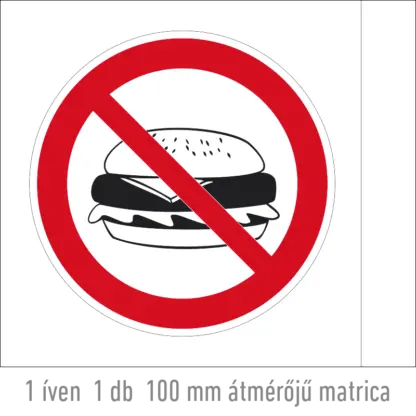 Ételt bevinni tilos! matrica (piktogram)