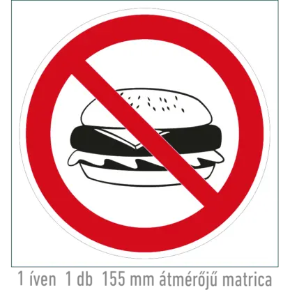 Ételt bevinni tilos! matrica (piktogram)