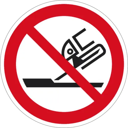 Vágókoronggal csiszolni tilos! matrica (ISO 7010-P032 piktogram)