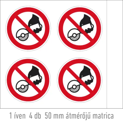 Kézi sarokcsiszolóval használni tilos! matrica (ISO 7010-P034 piktogram)