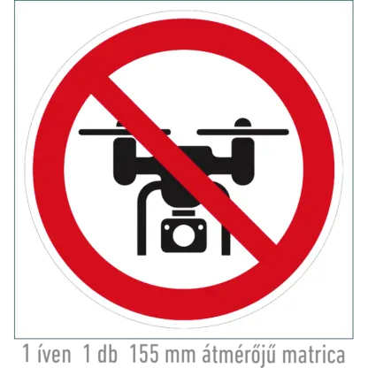 Drónok használata tilos! matrica (piktogram)