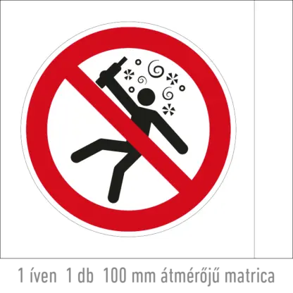 Ittas állapotban belépni tilos! matrica (ISO 7010-P043 piktogram)