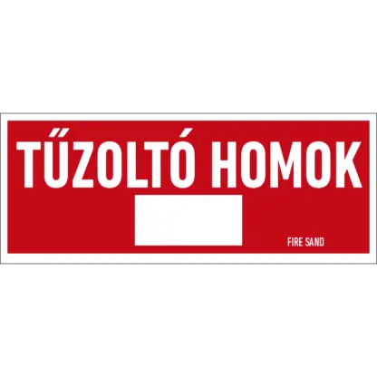 Tűzoltó homok sorszámozható matrica / tábla (felirat)