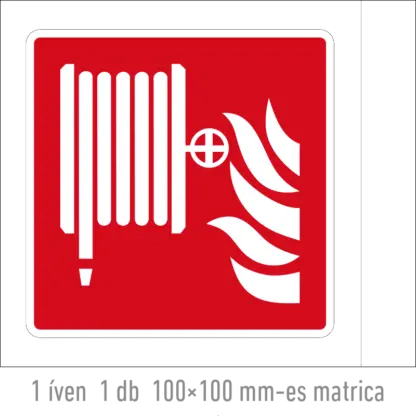 Tűzivíz tömlő matrica / tábla (ISO 7010-F002 piktogram)