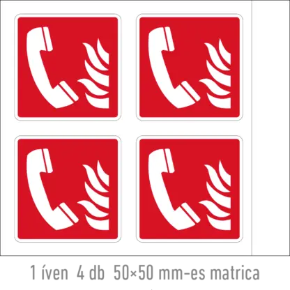 Tűzjelző telefon matrica / tábla (ISO 7010-F006 piktogram)