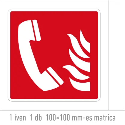 Tűzjelző telefon matrica / tábla (ISO 7010-F006 piktogram)
