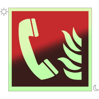 Tűzjelző telefon matrica / tábla (ISO 7010-F006 piktogram)