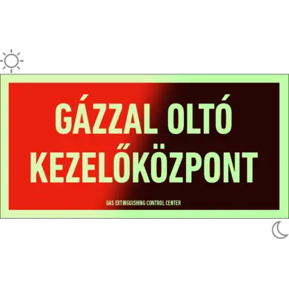 Gázzal oltó kezelőközpont matrica / tábla (felirat)