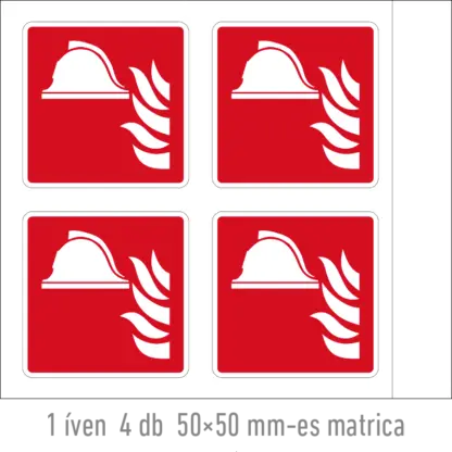 Tűzoltó felszerelés matrica / tábla (ISO 7010-F004 piktogram)
