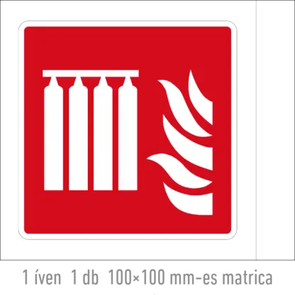 Rögzített tűzoltókészülék-telep matrica / tábla (ISO 7010-F008 piktogram)