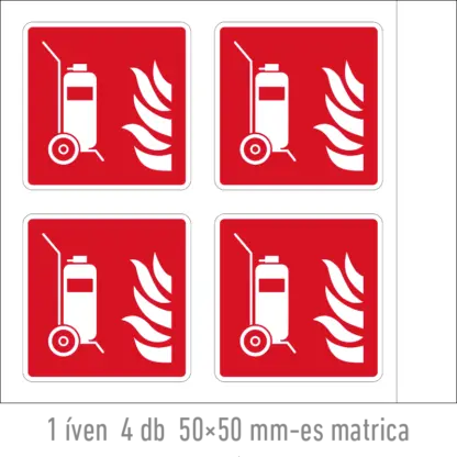 Kerekes tűzoltó készülék matrica / tábla (ISO 7010-F009 piktogram)