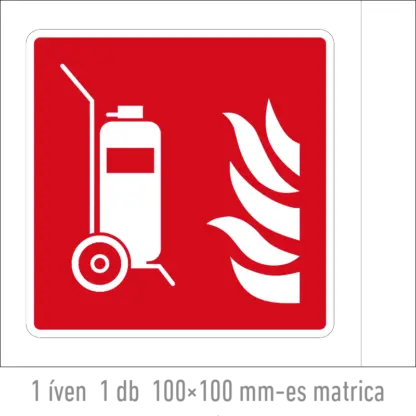 Kerekes tűzoltó készülék matrica / tábla (ISO 7010-F009 piktogram)