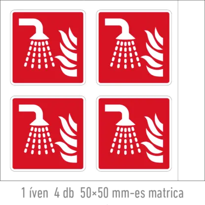 Vízköddel oltó egység matrica / tábla (ISO 7010-F011 piktogram)