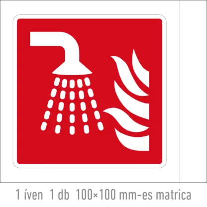 Vízköddel oltó egység matrica / tábla (ISO 7010-F011 piktogram)