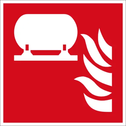 Rögzített tűzoltókészülék-berendezés matrica / tábla (ISO 7010-F012 piktogram)