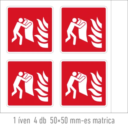 Tűzoltó takaró matrica / tábla (ISO 7010-F016 piktogram)
